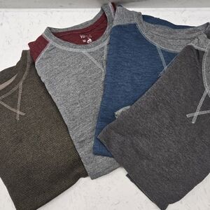 4 Redhead Brand Mens LARGE, jersey type, 3 Long  Sleeve Tee. 1 Thick Thermal